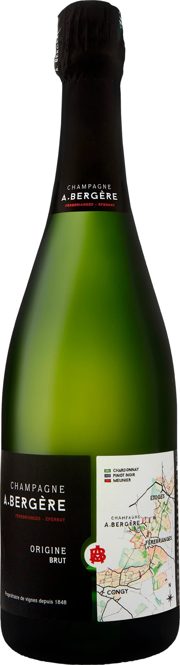 Champagne A. Bergere Brut Origine  Front Bottle Shot