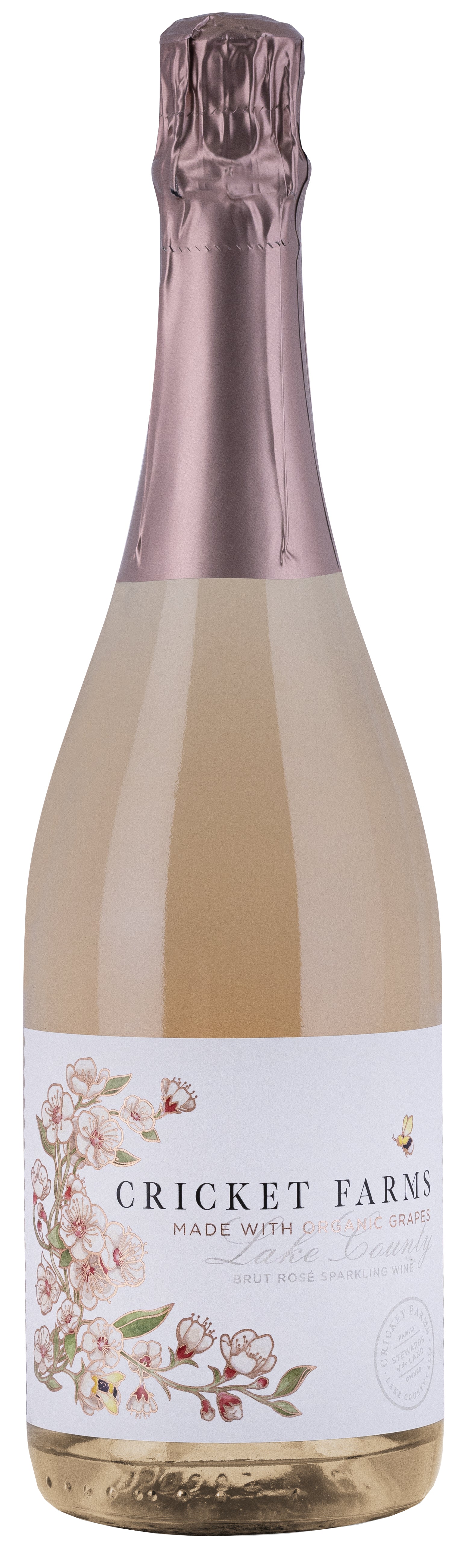 Cricket Farms Organic Brut Rose  Front Bottle Shot