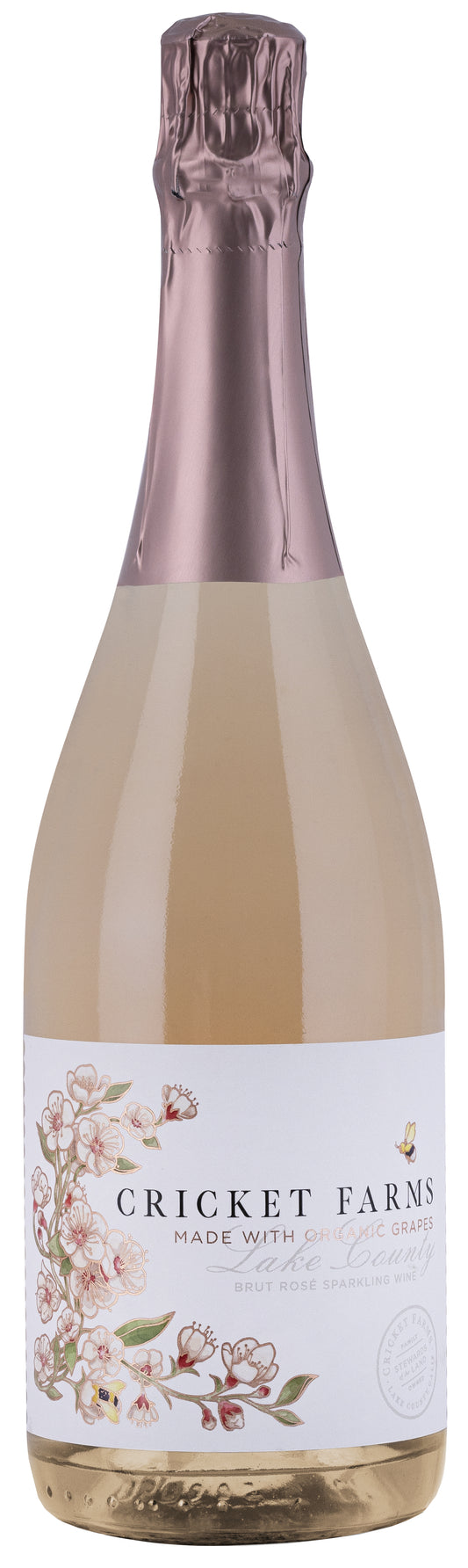 Cricket Farms Organic Brut Rose  Front Bottle Shot