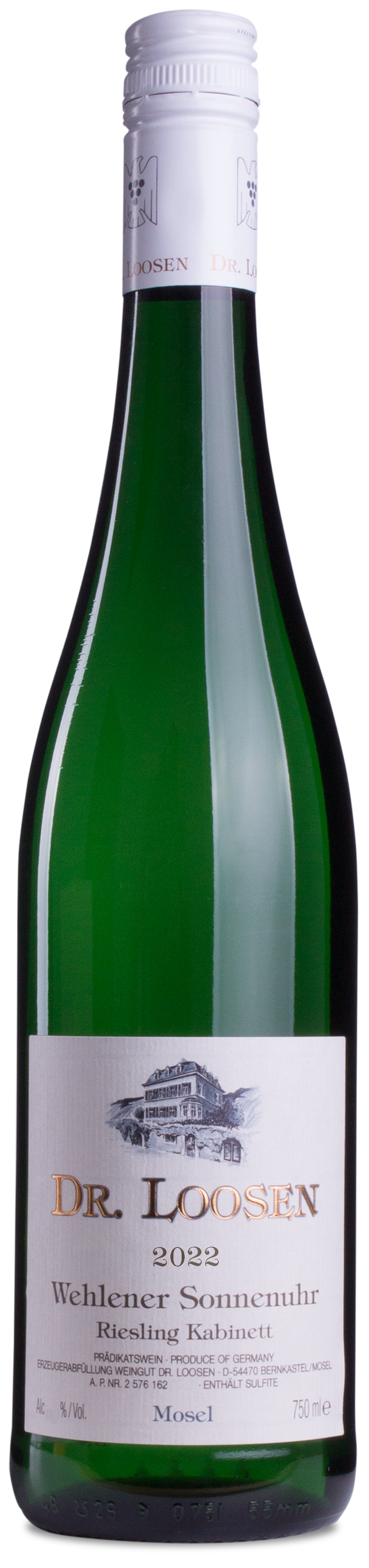 Dr. Loosen Wehlener Sonnenuhr Riesling Kabinett 2022  Front Bottle Shot