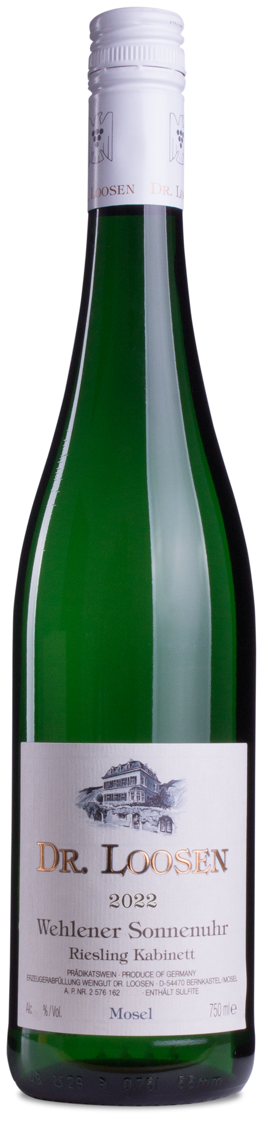 Dr. Loosen Wehlener Sonnenuhr Riesling Kabinett 2022  Front Bottle Shot