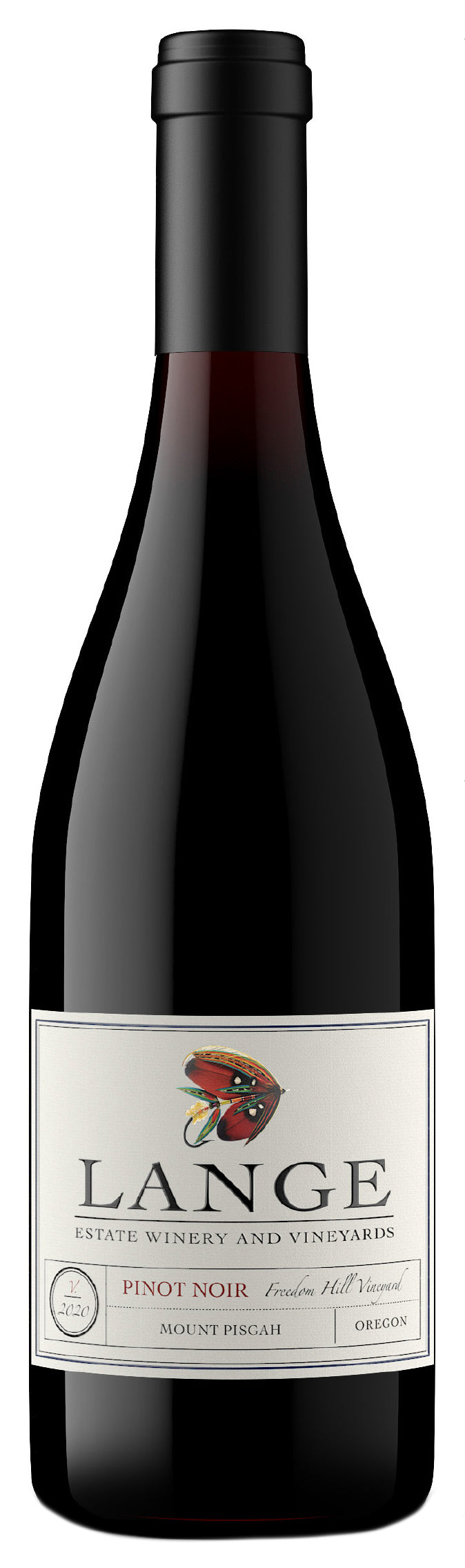 Lange Winery Freedom Hill Vineyard Pinot Noir 2020  Front Bottle Shot