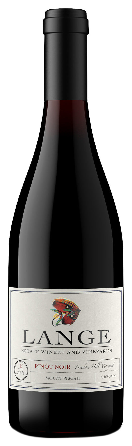 Lange Winery Freedom Hill Vineyard Pinot Noir 2020  Front Bottle Shot