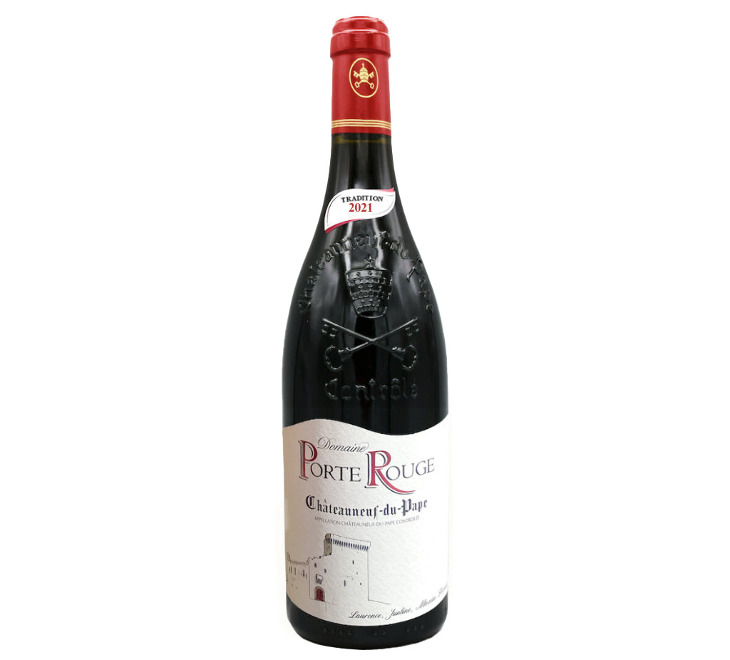 Domaine Porte Rouge Chateauneuf-du-Pape Cuvee Tradition 2021  Front Bottle Shot