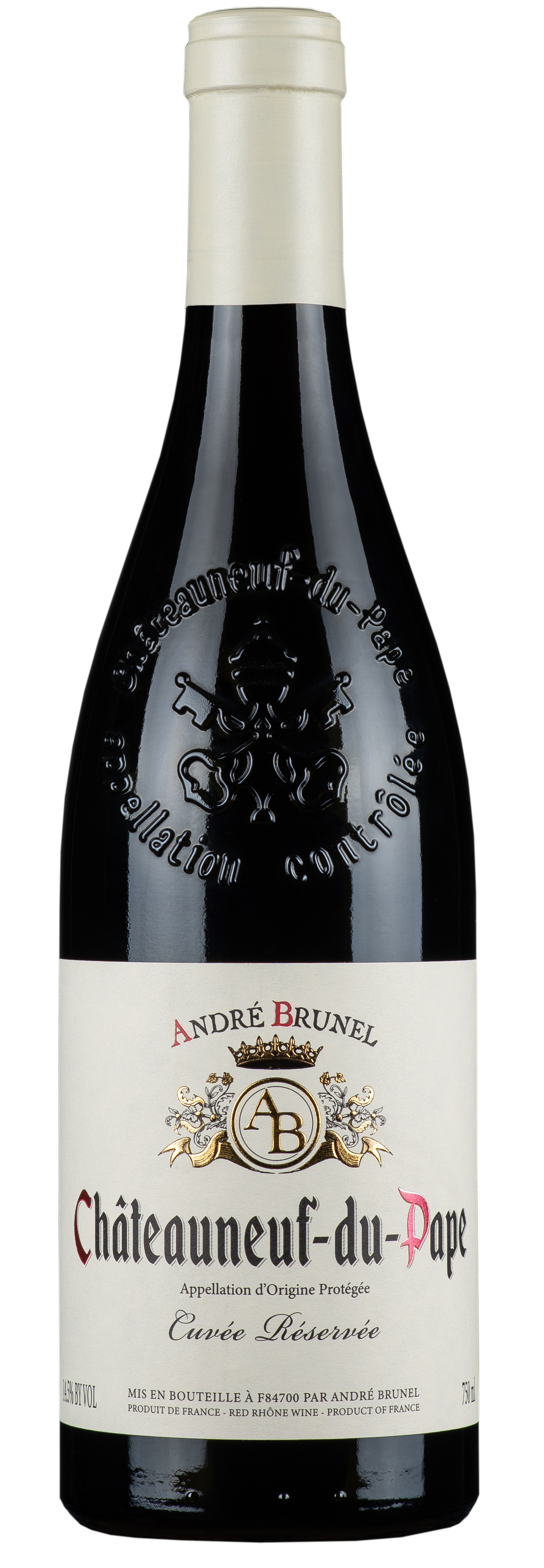 Andre Brunel Chateauneuf-du-Pape Cuvee Reservee 2021  Front Bottle Shot