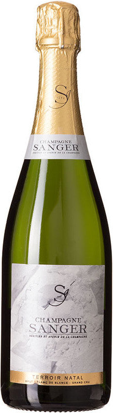 Champagne Sanger Blanc de Blancs Grand Cru Terroir Natal  Front Bottle Shot
