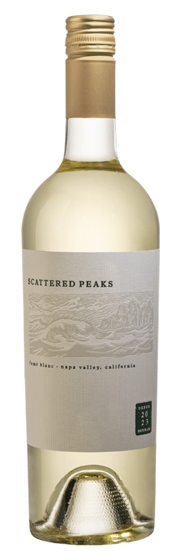 Scattered Peaks Fume Blanc 2023  Front Bottle Shot