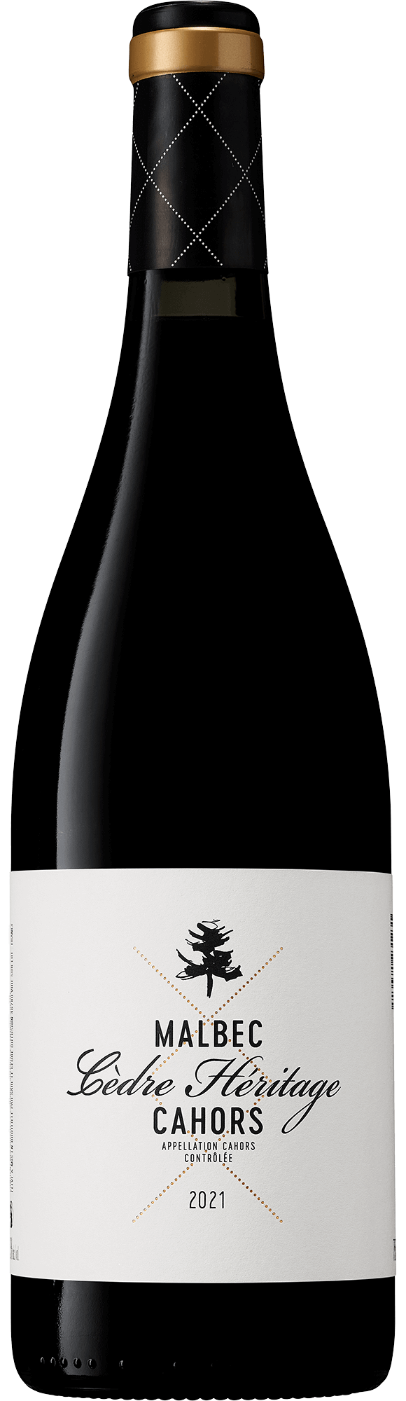 Chateau du Cedre Cahors Cedre Heritage 2021  Front Bottle Shot