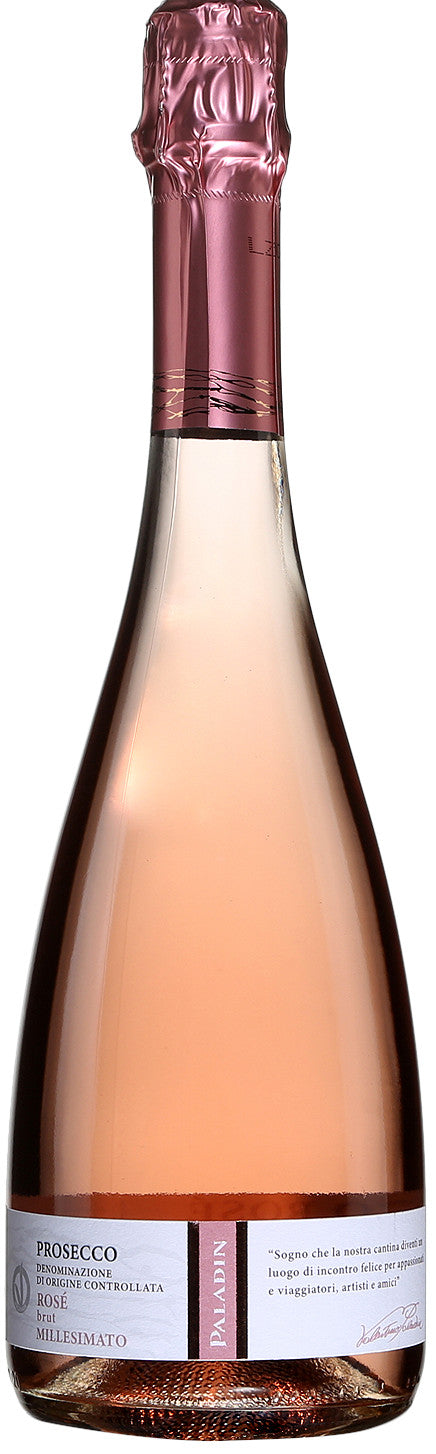 Paladin Millesimato Rose Brut Prosecco 2022  Front Bottle Shot