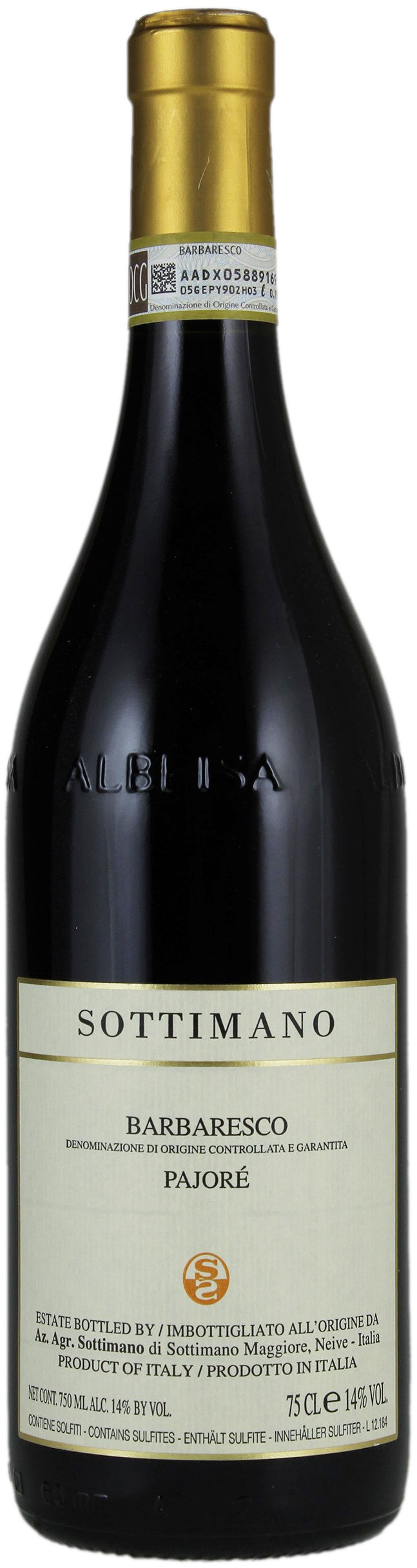 Sottimano Barbaresco Pajore 2021  Front Bottle Shot