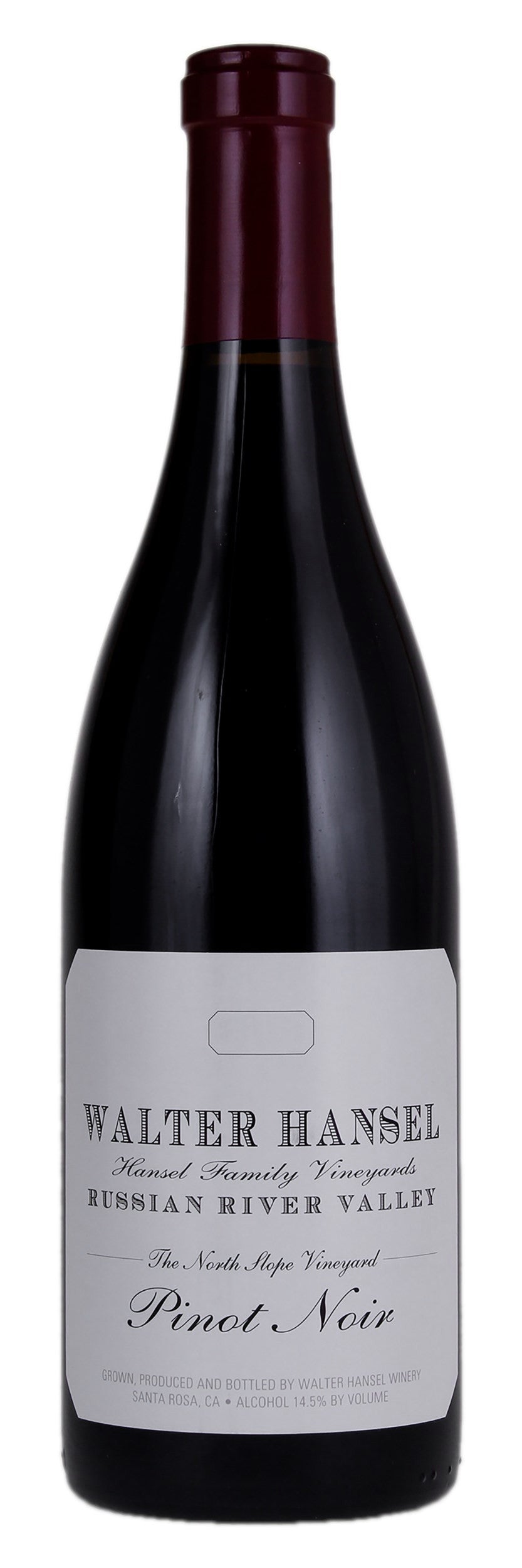 Walter Hansel North Slope Pinot Noir 2022  Front Bottle Shot