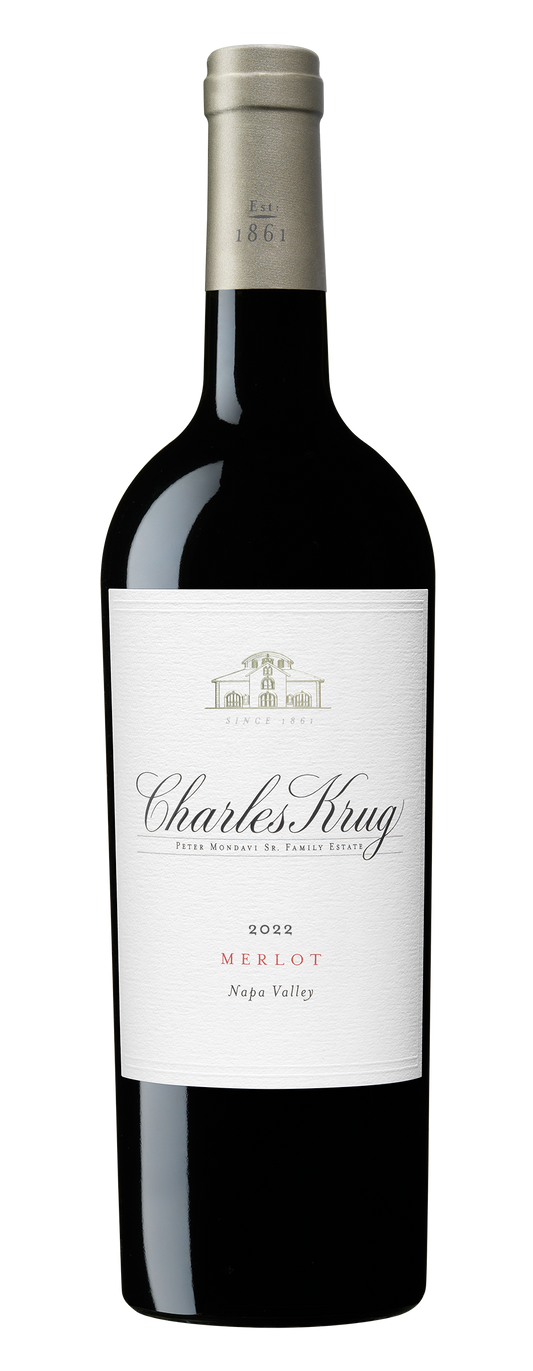 Charles Krug Napa Valley Merlot 2022  Front Bottle Shot