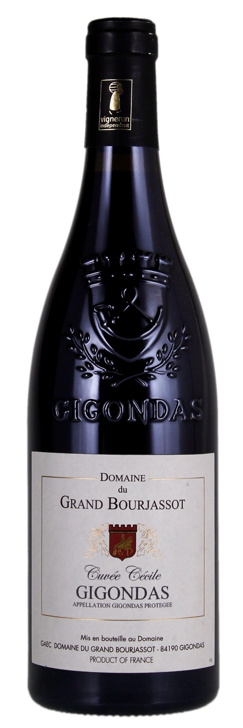 Domaine du Grand Bourjassot Gigondas Cuvee Cecile 2019  Front Bottle Shot