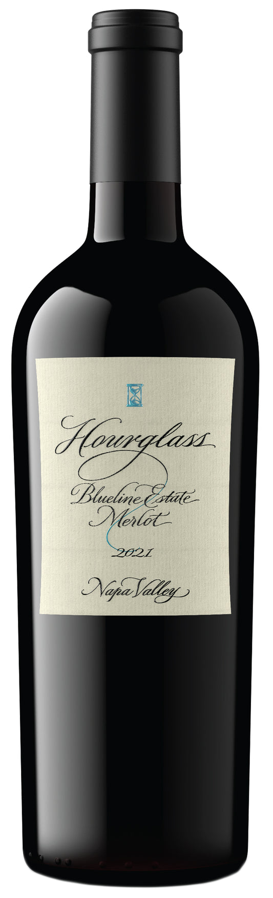 Hourglass Blueline Vineyard Merlot 2021  Front Bottle Shot
