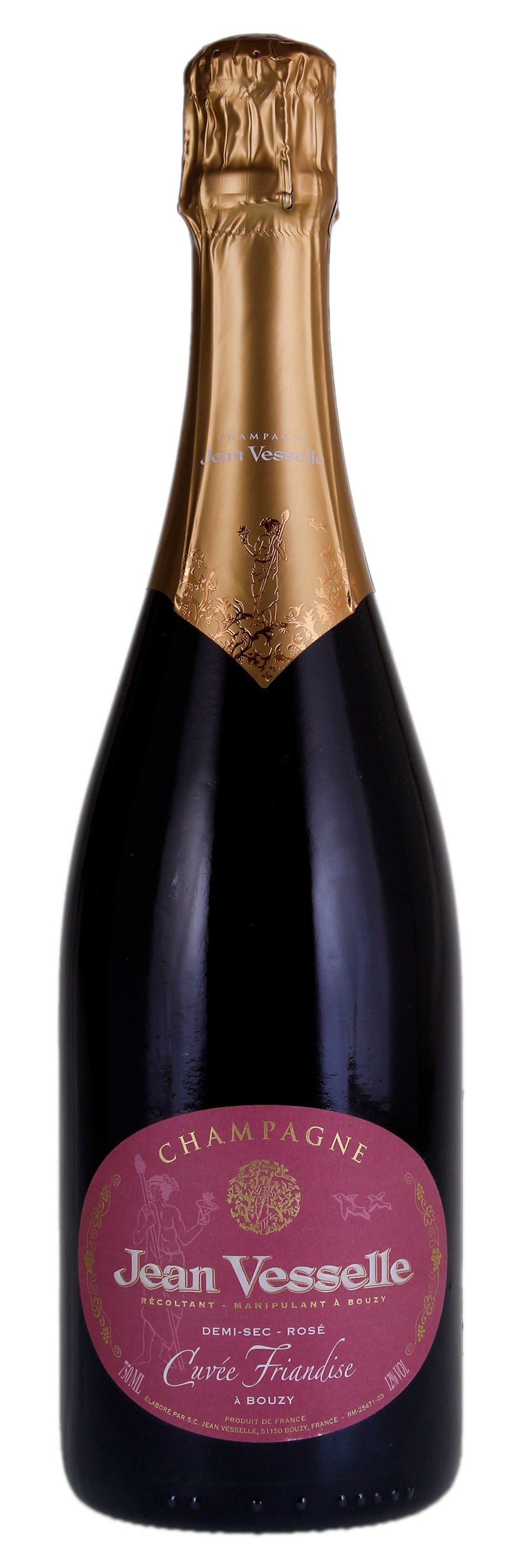 Jean Vesselle Cuvee Friandise Demi-Sec Rose  Front Bottle Shot