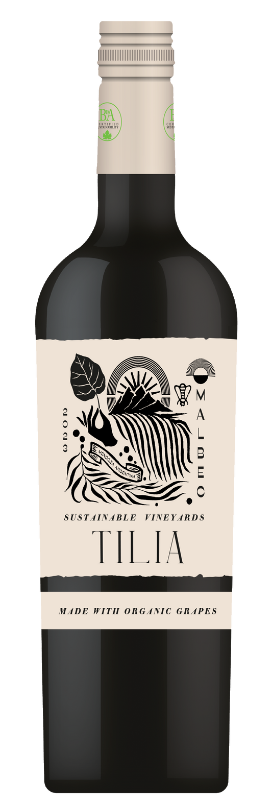 Tilia Organic Malbec 2023  Front Bottle Shot