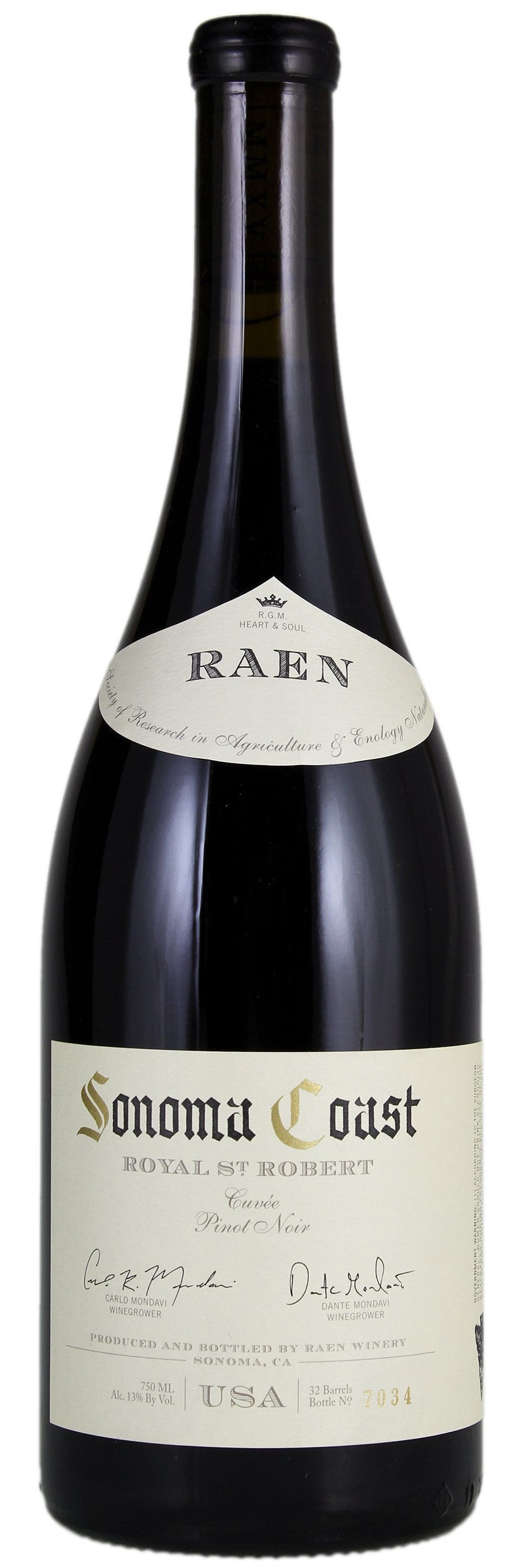 RAEN Royal St. Robert Cuvee Pinot Noir 2023  Front Bottle Shot