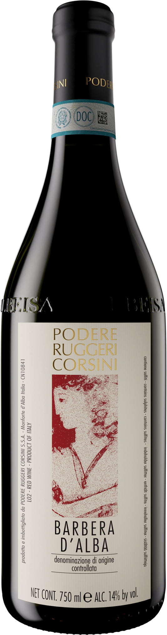 Podere Ruggeri Corsini Barbera d'Alba 2022  Front Bottle Shot