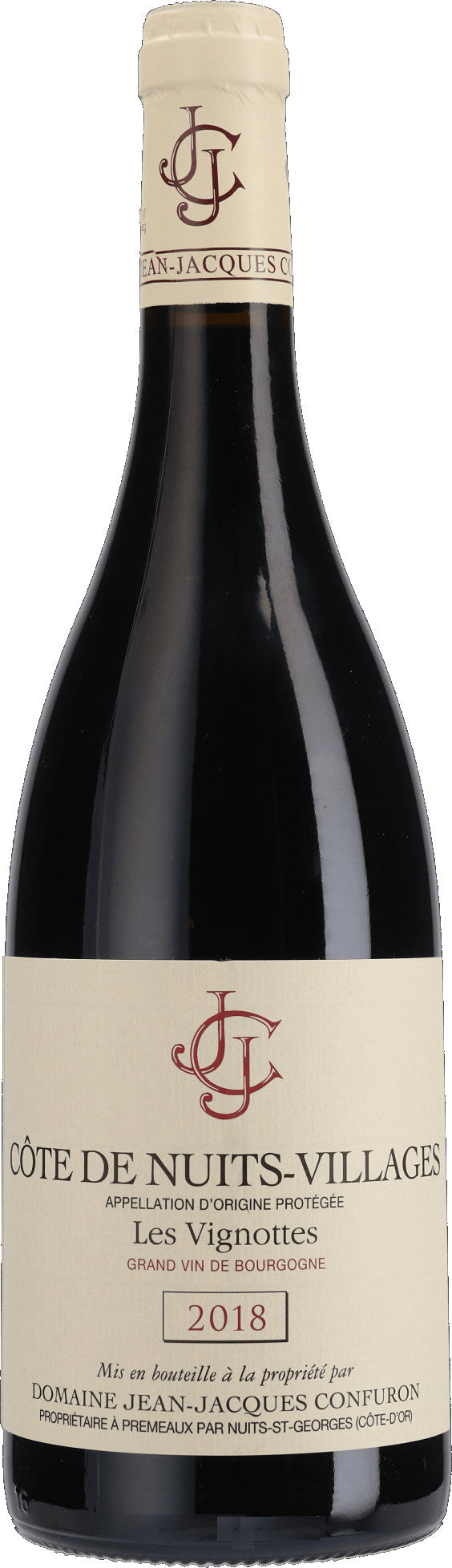 Jean-Jacques Confuron Cote de Nuits-Villages Les Vignottes 2018  Front Bottle Shot