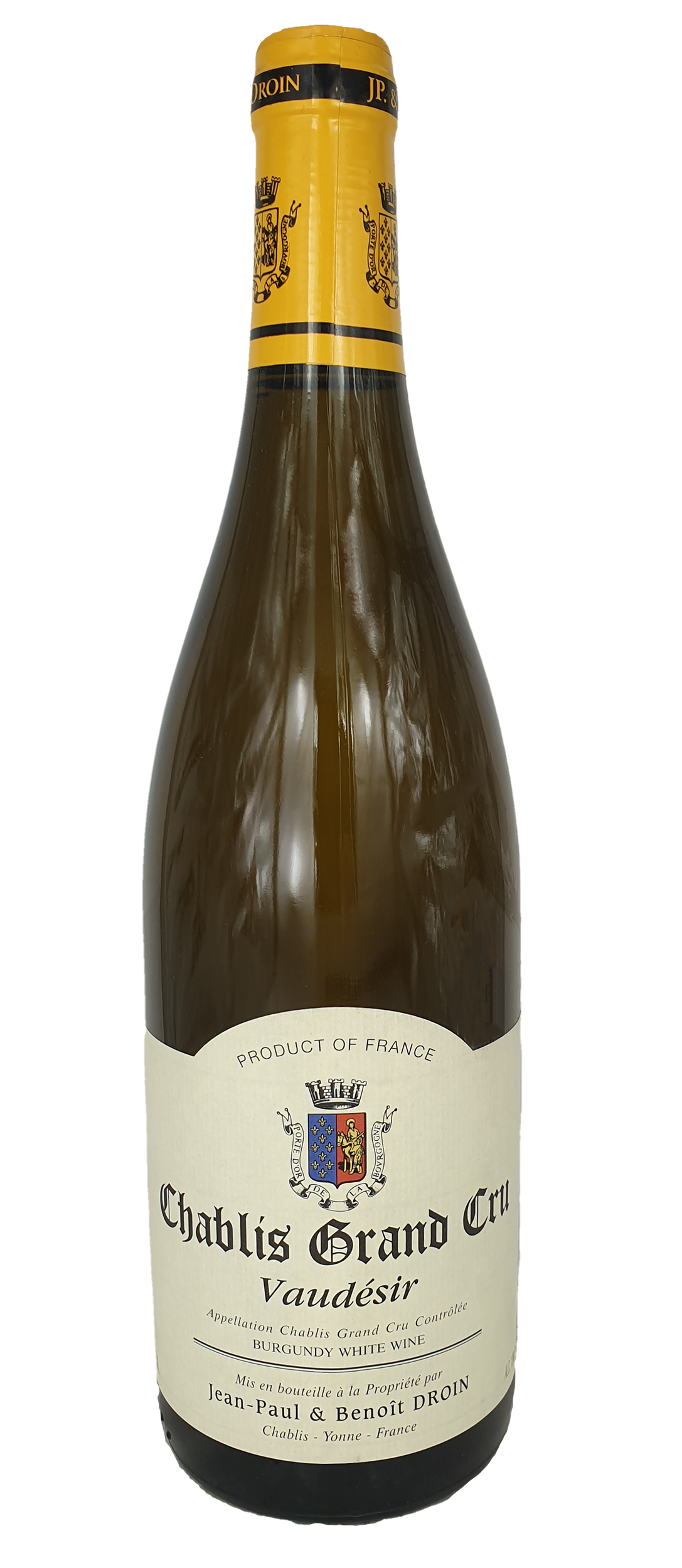 Jean Paul & Benoît Droin  Chablis Vaudesir Grand Cru 2021  Front Bottle Shot