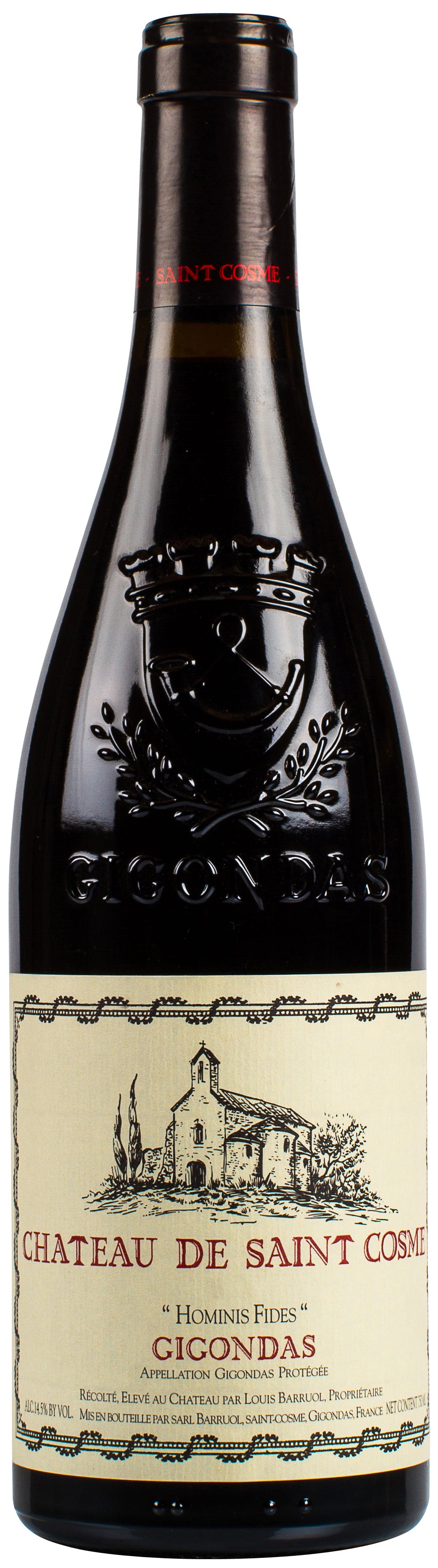 Chateau de Saint Cosme Gigondas Hominis Fides 2022  Front Bottle Shot