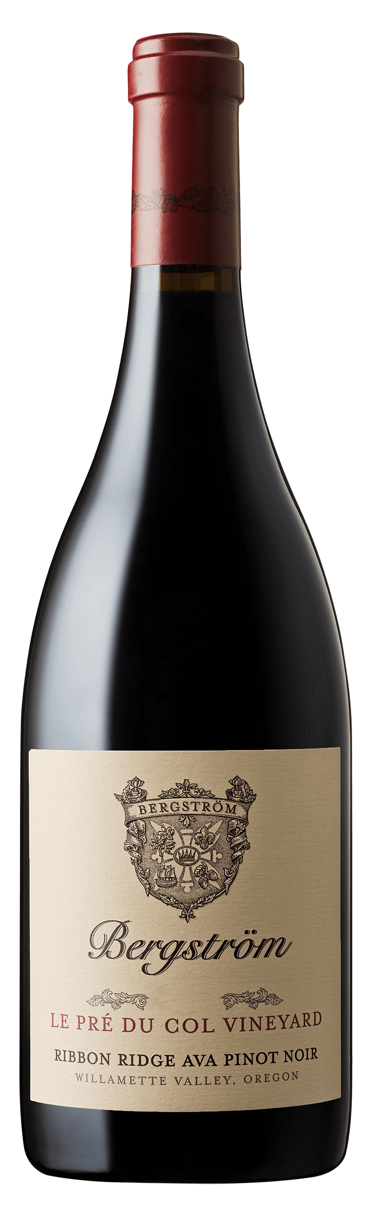 Bergstrom Ribbon Ridge Le Pre Du Col Vineyard Pinot Noir 2022  Front Bottle Shot