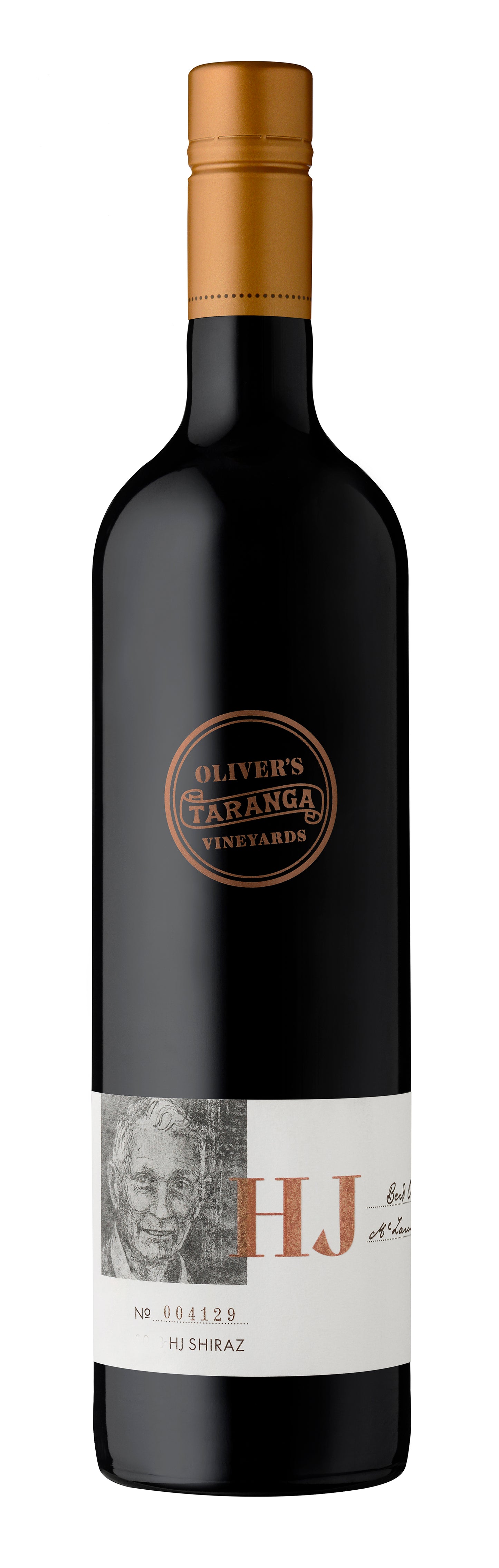 Oliver's Taranga Vineyards HJ Reserve Shiraz 2018  Front Bottle Shot