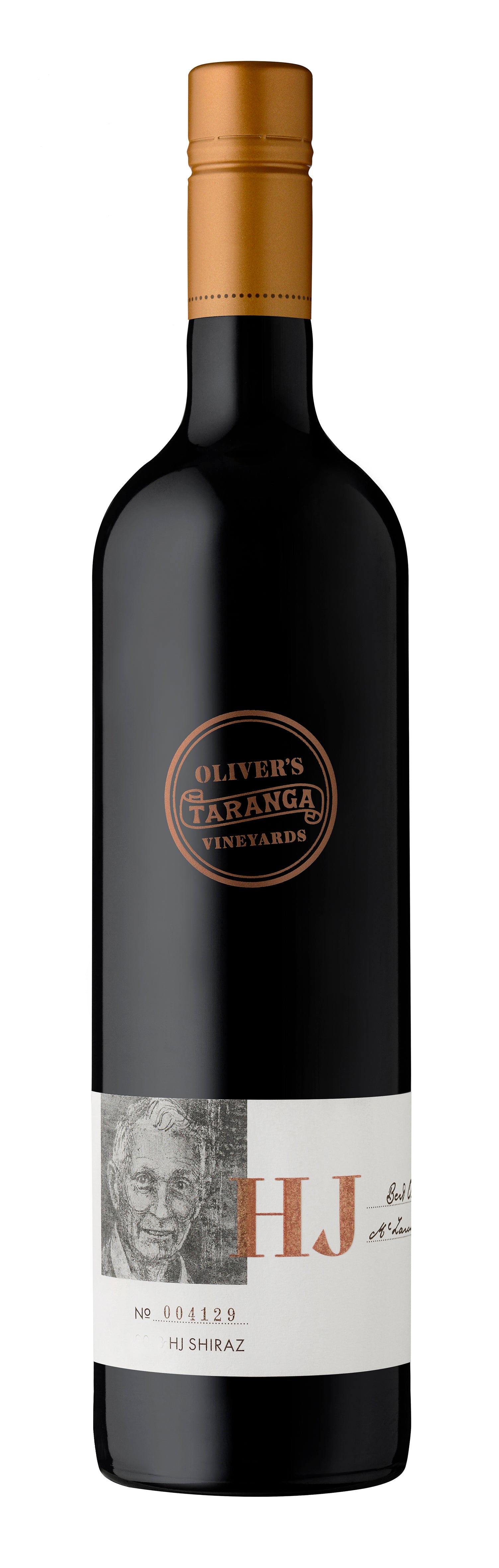 Oliver's Taranga Vineyards HJ Reserve Shiraz 2018  Front Bottle Shot
