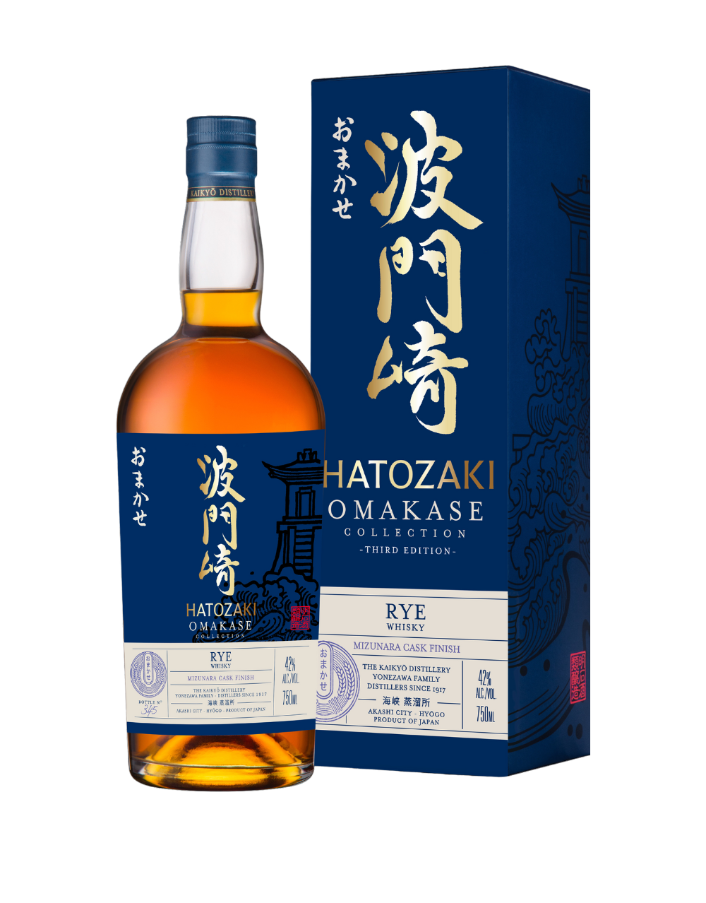 HATOZAKI OMAKASE RYE WHISKY MIZUNARA CASK FINISH 750 ML