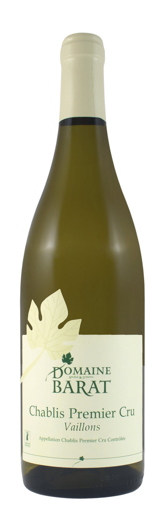 Domaine Barat Chablis Vaillons Premier Cru 2022  Front Bottle Shot