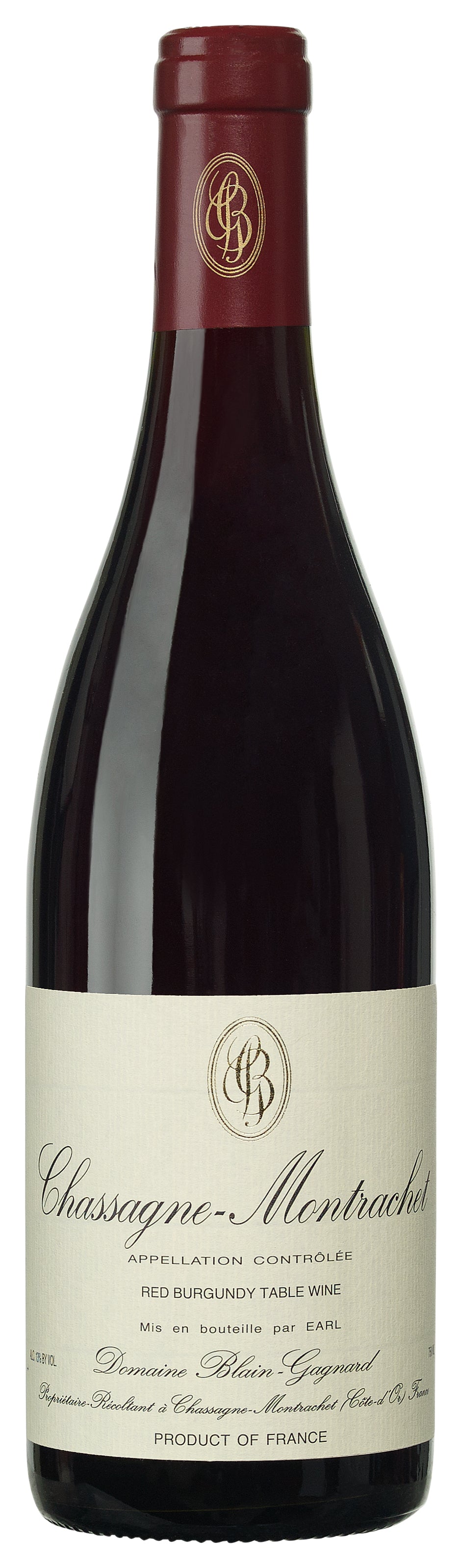 Domaine Blain-Gagnard Chassagne-Montrachet Rouge 2022  Front Bottle Shot