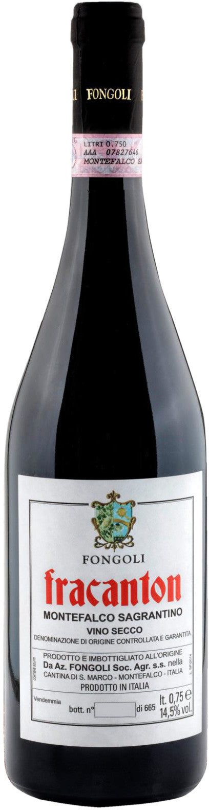 Fongoli Montefalco Sagrantino Fracanton 2016  Front Bottle Shot