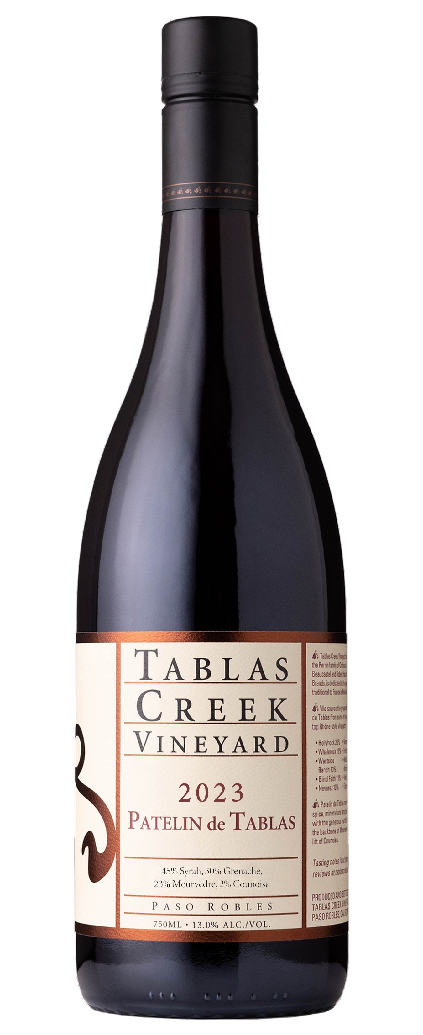 Tablas Creek Patelin de Tablas Rouge 2023  Front Bottle Shot