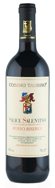 Taurino Salice Salentino Riserva 2012  Front Bottle Shot