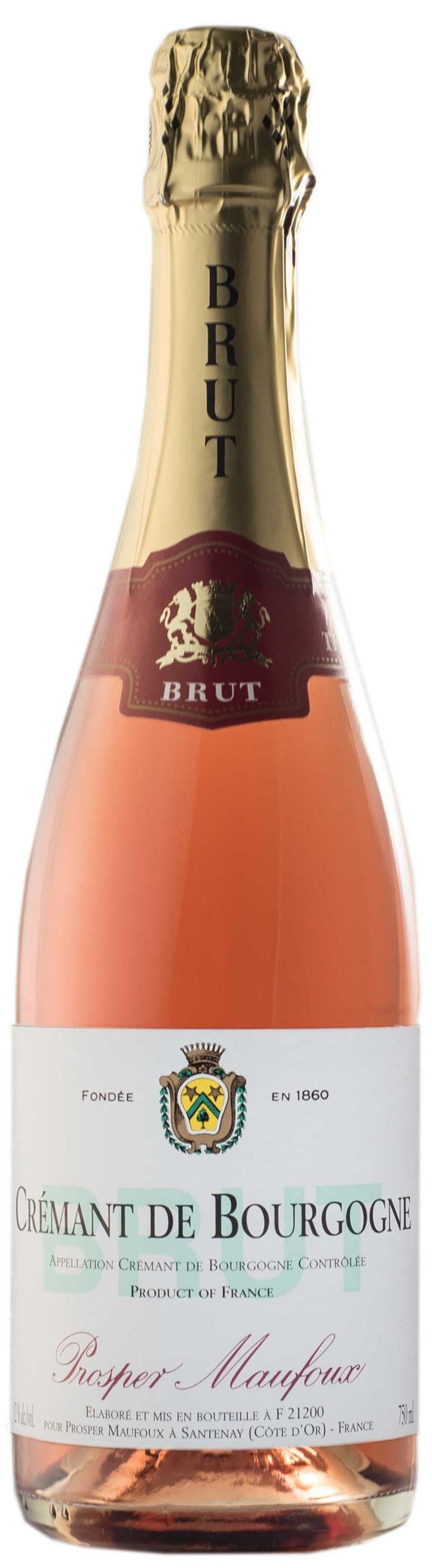 Prosper Maufoux Cremant de Bourgogne Rose  Front Bottle Shot