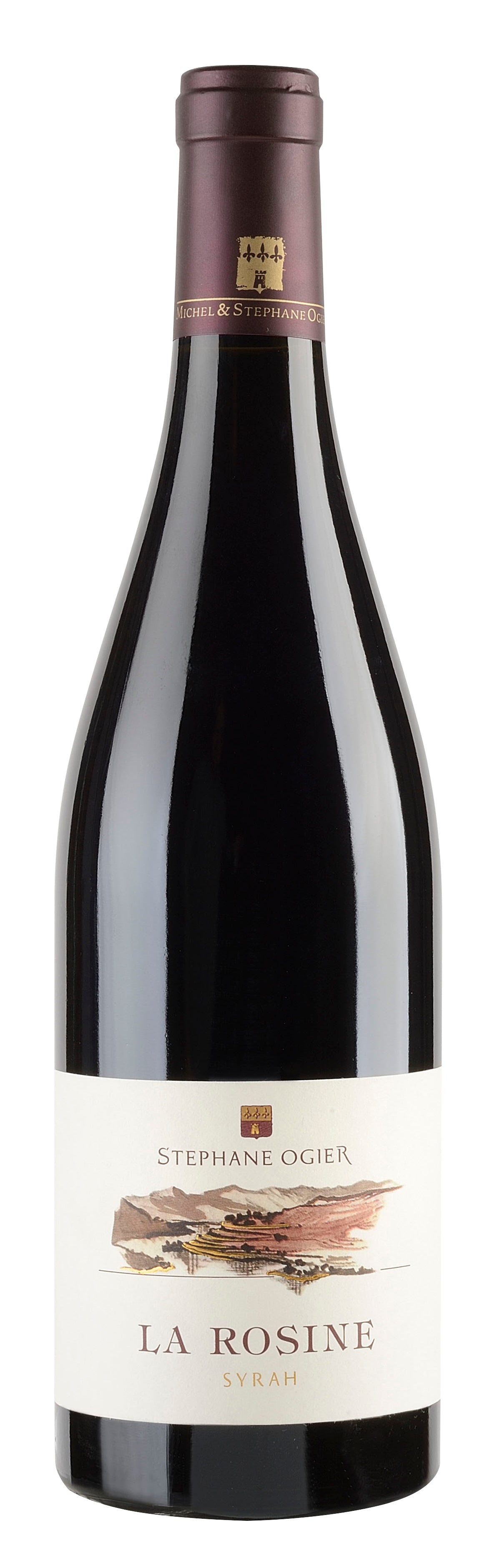Stephane Ogier La Rosine Syrah 2016  Front Bottle Shot