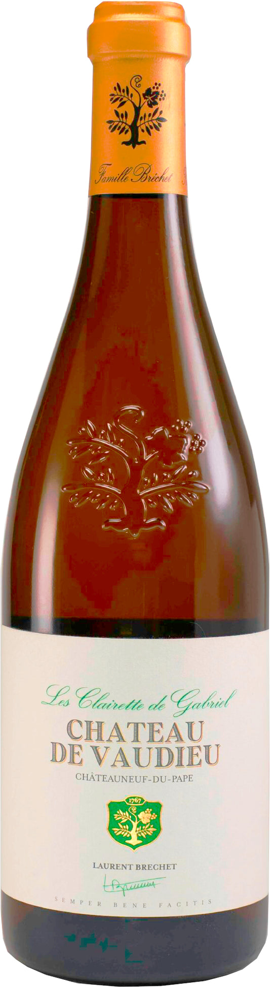 Chateau de Vaudieu Chateauneuf-du-Pape Clairette de Gabriel Blanc 2022  Front Bottle Shot