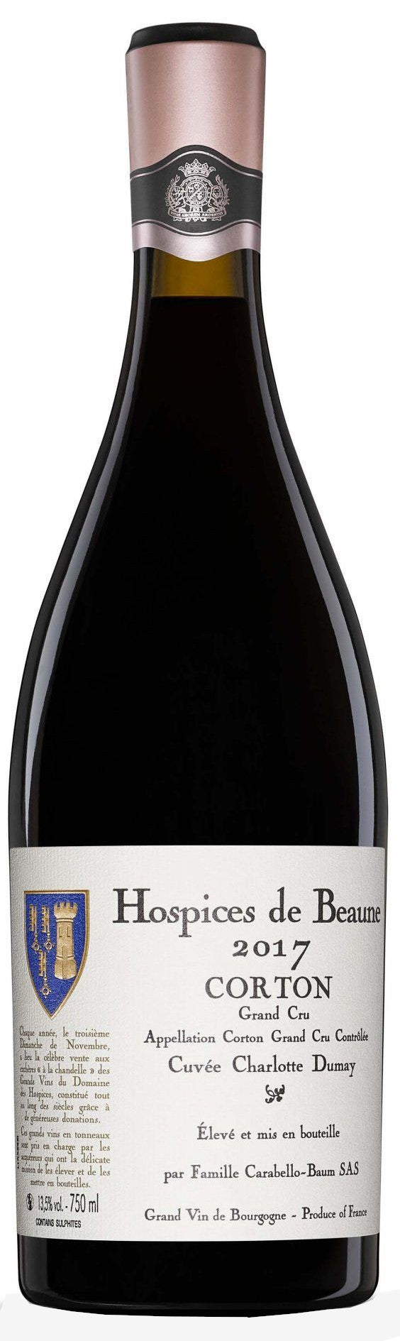 Domaine Coche-Dury Corton Grand Cru "Charlotte Dumay" Hospices de Beaune 2017  Front Bottle Shot