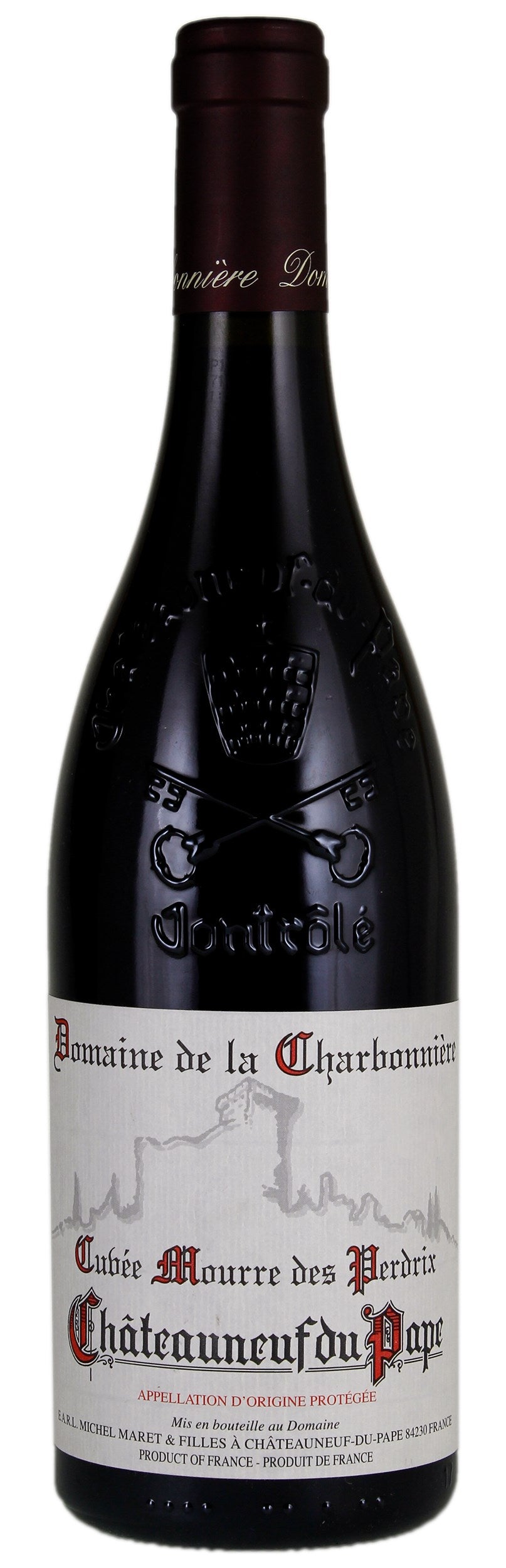 Domaine de la Charbonniere Chateauneuf-du-Pape Mourre des Perdrix 2018  Front Bottle Shot