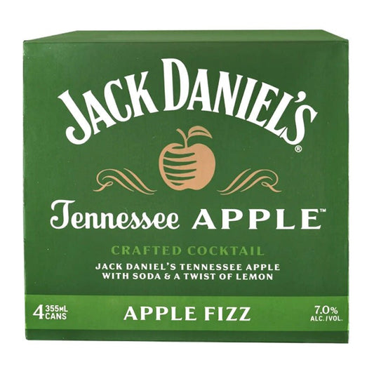 Jack Daniels Apple Fizz Cocktail Whiskey 4/355ml