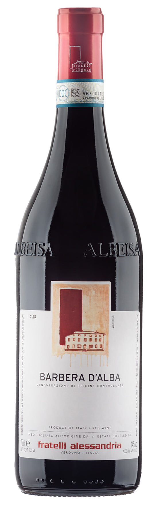 Fratelli Alessandria Barbera d'Alba 2023  Front Bottle Shot
