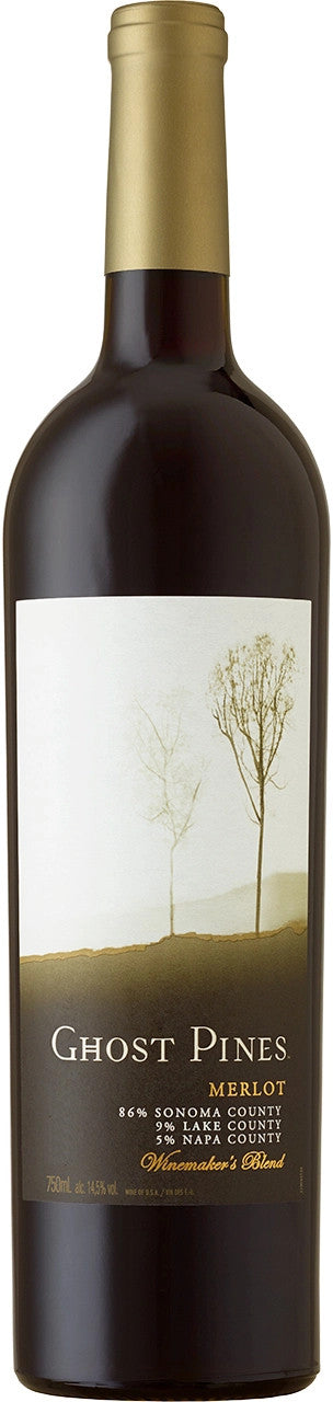 Ghost Pines Merlot 2020  Front Bottle Shot