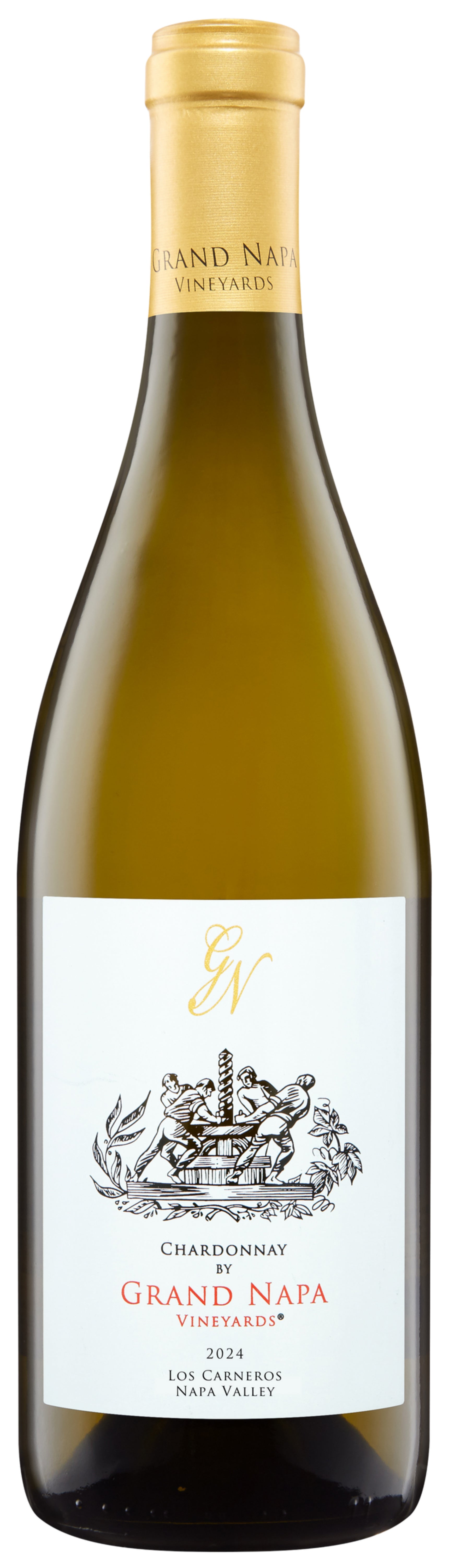 Grand Napa Vineyards Los Carneros Chardonnay 2024  Front Bottle Shot