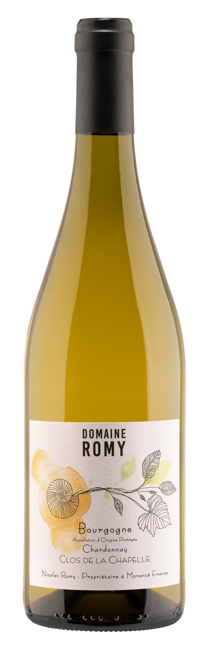 Domaine Romy Bourgogne Blanc Chardonnay 2021  Front Bottle Shot