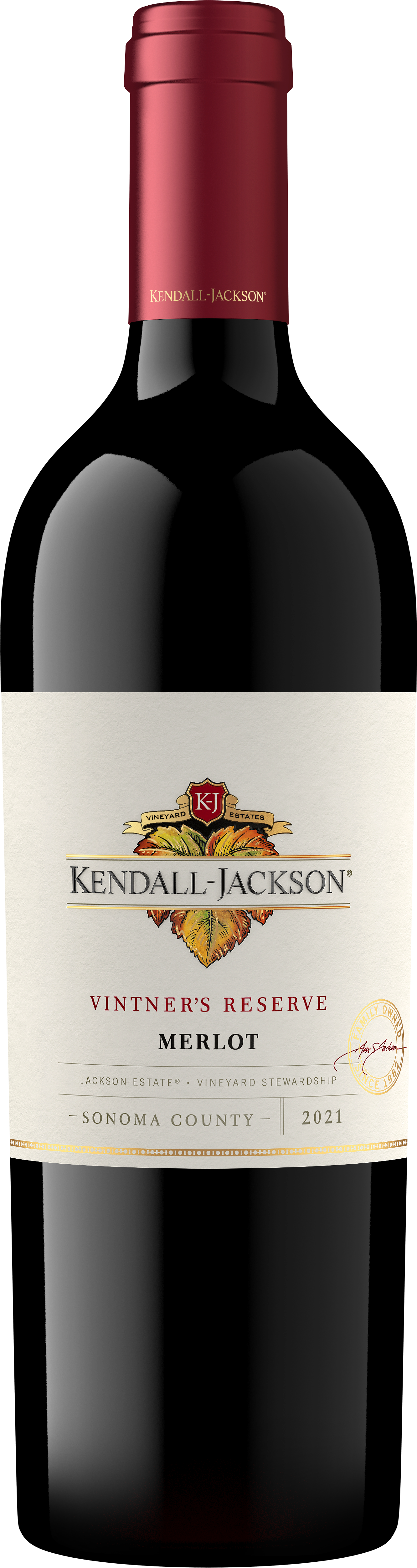 Kendall-Jackson Vintner's Reserve Merlot 2021  Front Bottle Shot