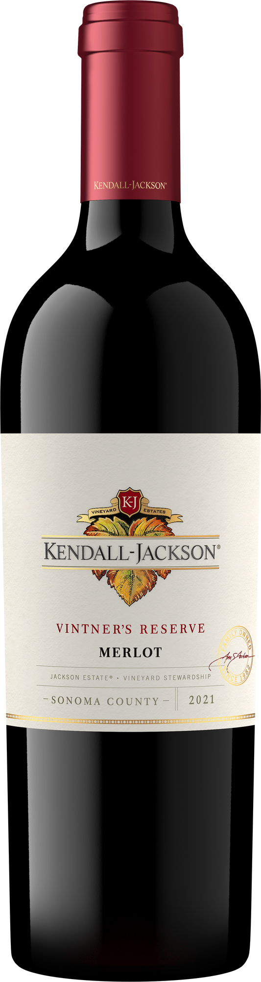 Kendall-Jackson Vintner's Reserve Merlot 2021  Front Bottle Shot
