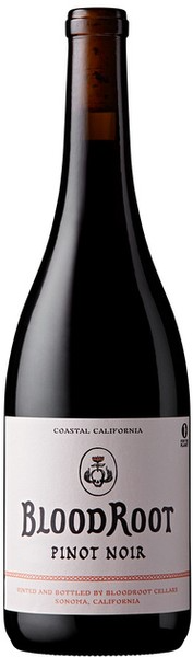 BloodRoot Coastal California Pinot Noir 2023  Front Bottle Shot