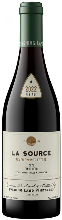 Evening Land Seven Springs Vineyard La Source Pinot Noir 2022  Front Bottle Shot