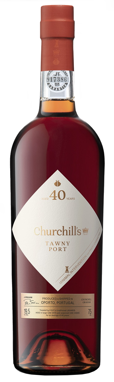 Churchill's 40 Year Old Tawny Port  Front Bottle Shot