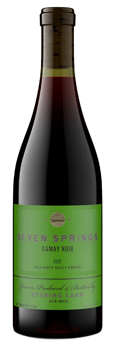 Evening Land Seven Springs Gamay Noir 2022  Front Bottle Shot